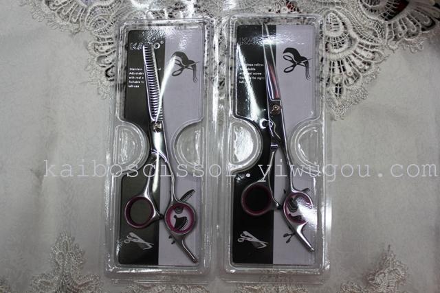 Kaibo factory all steel hair scissors, stainless steel scissors cutting scissors KB766 plastic suction gift box Kaibo factory all steel hair scissors, stainless steel scissors cutting scissors KB766 plastic suction gift box