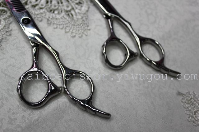 Kaibo factory all steel hair scissors, stainless steel scissors cutting scissors KB766 plastic suction gift box Kaibo factory all steel hair scissors, stainless steel scissors cutting scissors KB766 plastic suction gift box