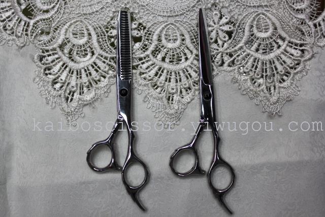 Kaibo factory all steel hair scissors, stainless steel scissors cutting scissors KB766 plastic suction gift box Kaibo factory all steel hair scissors, stainless steel scissors cutting scissors KB766 plastic suction gift box
