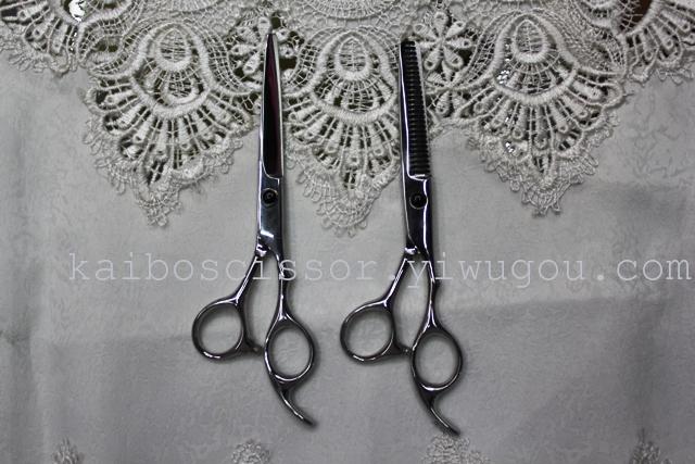 Kaibo factory all steel hair scissors, stainless steel scissors cutting scissors KB766 plastic suction gift box Kaibo factory all steel hair scissors, stainless steel scissors cutting scissors KB766 plastic suction gift box