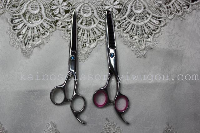 Kaibo factory all steel hair scissors, stainless steel scissors cutting scissors KB766 plastic suction gift box Kaibo factory all steel hair scissors, stainless steel scissors cutting scissors KB766 plastic suction gift box