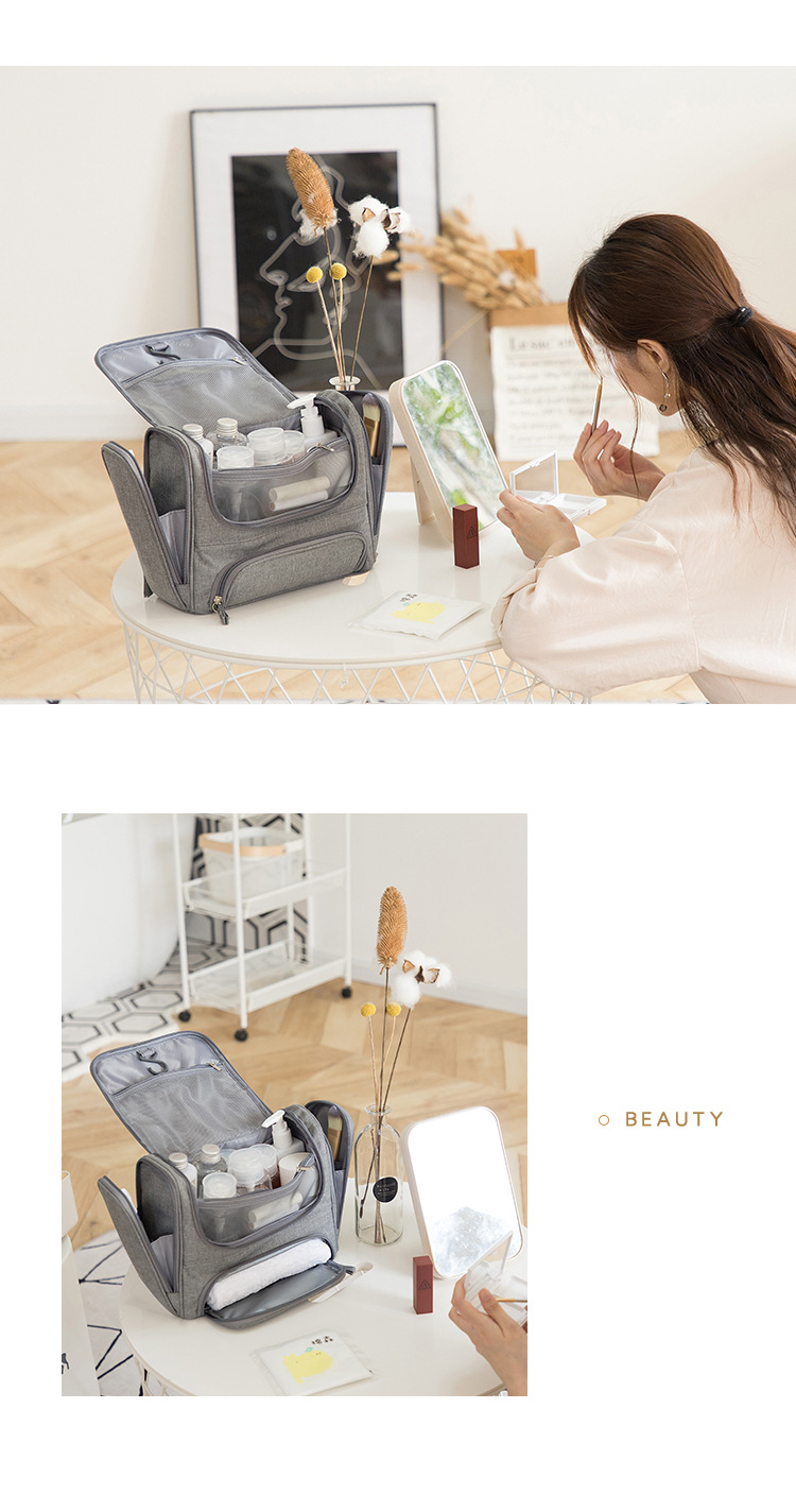 Travel Life Portable and Simple Large Capacity Double Open Wash Bag Toiletry Bag Hung with Hook Waterproof Oxford Storage Bag Travel Life Portable and Simple Large Capacity Double Open Wash Bag Toiletry Bag Hung with Hook Waterproof Oxford Storage Bag