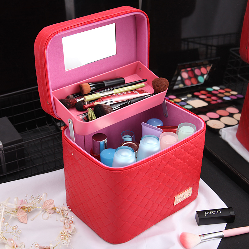 Wholesale Custom Cosmetic Bag New Large Capacity Travel Portable Cosmetic Case Portable Pu Cosmetics Storage Bag
