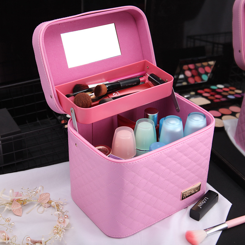 Wholesale Custom Cosmetic Bag New Large Capacity Travel Portable Cosmetic Case Portable Pu Cosmetics Storage Bag