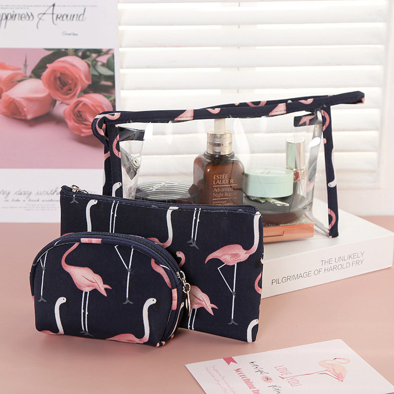 New Transparent Cosmetic Bag Little Swan Travel Cosmetics Storage Bag Portable Three-Piece Cosmetic Bag Bag New Transparent Cosmetic Bag Little Swan Travel Cosmetics Storage Bag Portable Three-Piece Cosmetic Bag Bag