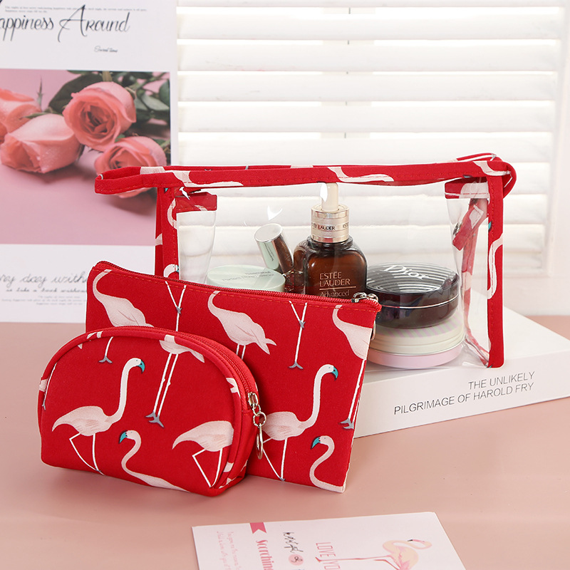New Transparent Cosmetic Bag Little Swan Travel Cosmetics Storage Bag Portable Three-Piece Cosmetic Bag Bag New Transparent Cosmetic Bag Little Swan Travel Cosmetics Storage Bag Portable Three-Piece Cosmetic Bag Bag