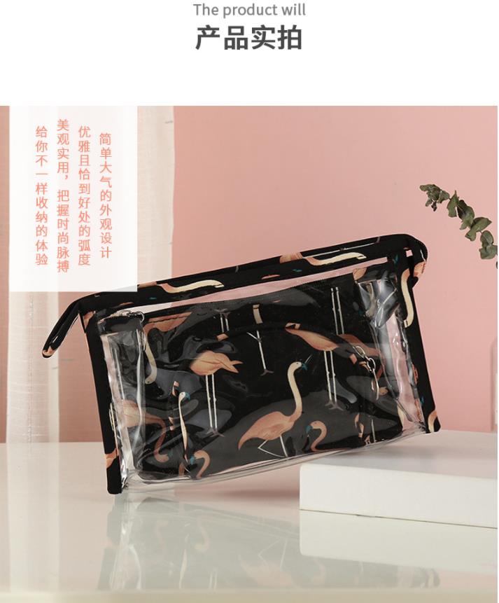New Transparent Cosmetic Bag Little Swan Travel Cosmetics Storage Bag Portable Three-Piece Cosmetic Bag Bag New Transparent Cosmetic Bag Little Swan Travel Cosmetics Storage Bag Portable Three-Piece Cosmetic Bag Bag