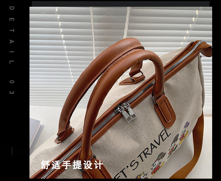 Korean Style Cute Mickey Printed Travel Canvas Bag Large Capacity Portable Shoulder Messenger Bag Travel Clothes Storage Bag Korean Style Cute Mickey Printed Travel Canvas Bag Large Capacity Portable Shoulder Messenger Bag Travel Clothes Storage Bag