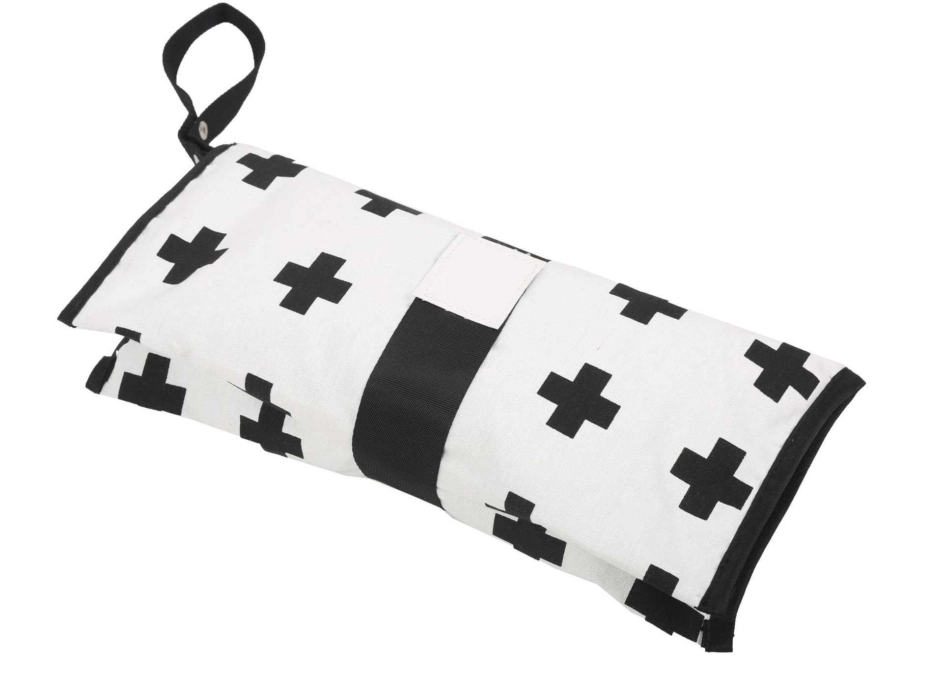 Cross-Border New Baby Diaper Changing Storage Bag Wet Tissue Portable Diaper Bag Black and White with Cotton Machine Washable