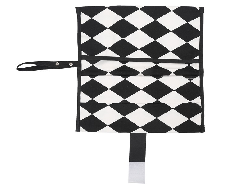 Cross-Border New Baby Diaper Changing Storage Bag Wet Tissue Portable Diaper Bag Black and White with Cotton Machine Washable