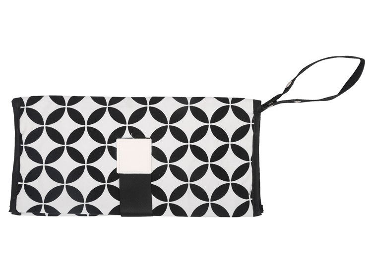 Cross-Border New Baby Diaper Changing Storage Bag Wet Tissue Portable Diaper Bag Black and White with Cotton Machine Washable