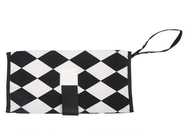 Cross-Border New Baby Diaper Changing Storage Bag Wet Tissue Portable Diaper Bag Black and White with Cotton Machine Washable