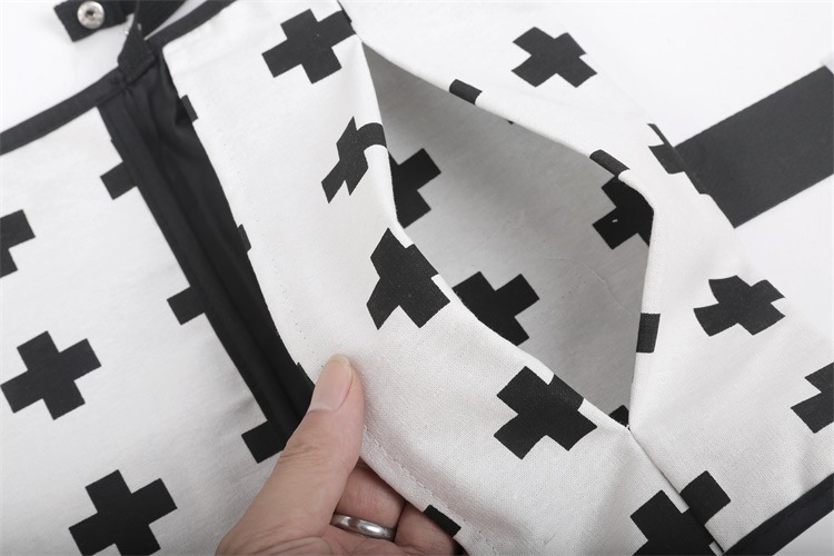 Cross-Border New Baby Diaper Changing Storage Bag Wet Tissue Portable Diaper Bag Black and White with Cotton Machine Washable