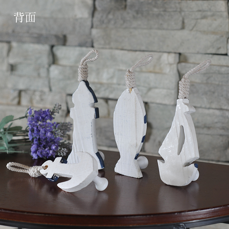 Mediterranean Solid Wood Hook Thermometer Household Pendant Ocean Wall Coat hook MA09019 Mediterranean Solid Wood Hook Thermometer Household Pendant Ocean Wall Coat hook MA09019