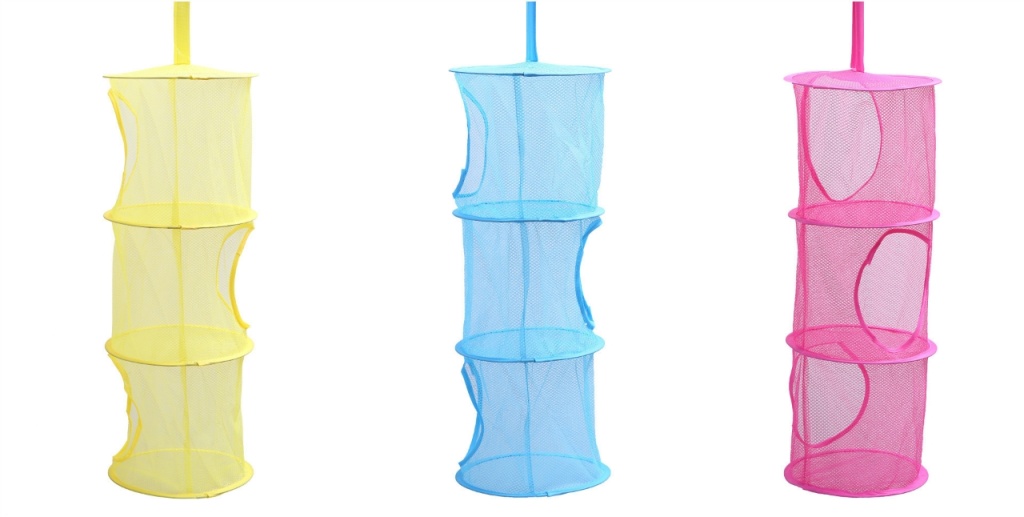 Folding Laundry Basket Three-Layer Basket Cylindrical Hanging Storage Bag Folding Laundry Basket Three-Layer Basket Cylindrical Hanging Storage Bag