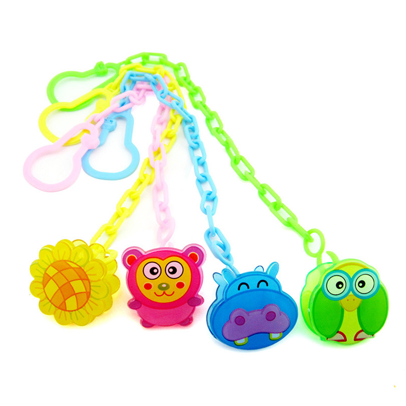 Teether Rope Buckle Baby Pacifier Chain Pacifier Clip Plastic Mouth Toy Chain Cartoon Plastic Pacifier Accessories