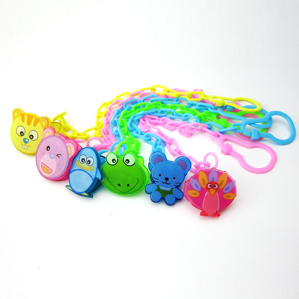 Teether Rope Buckle Baby Pacifier Chain Pacifier Clip Plastic Mouth Toy Chain Cartoon Plastic Pacifier Accessories