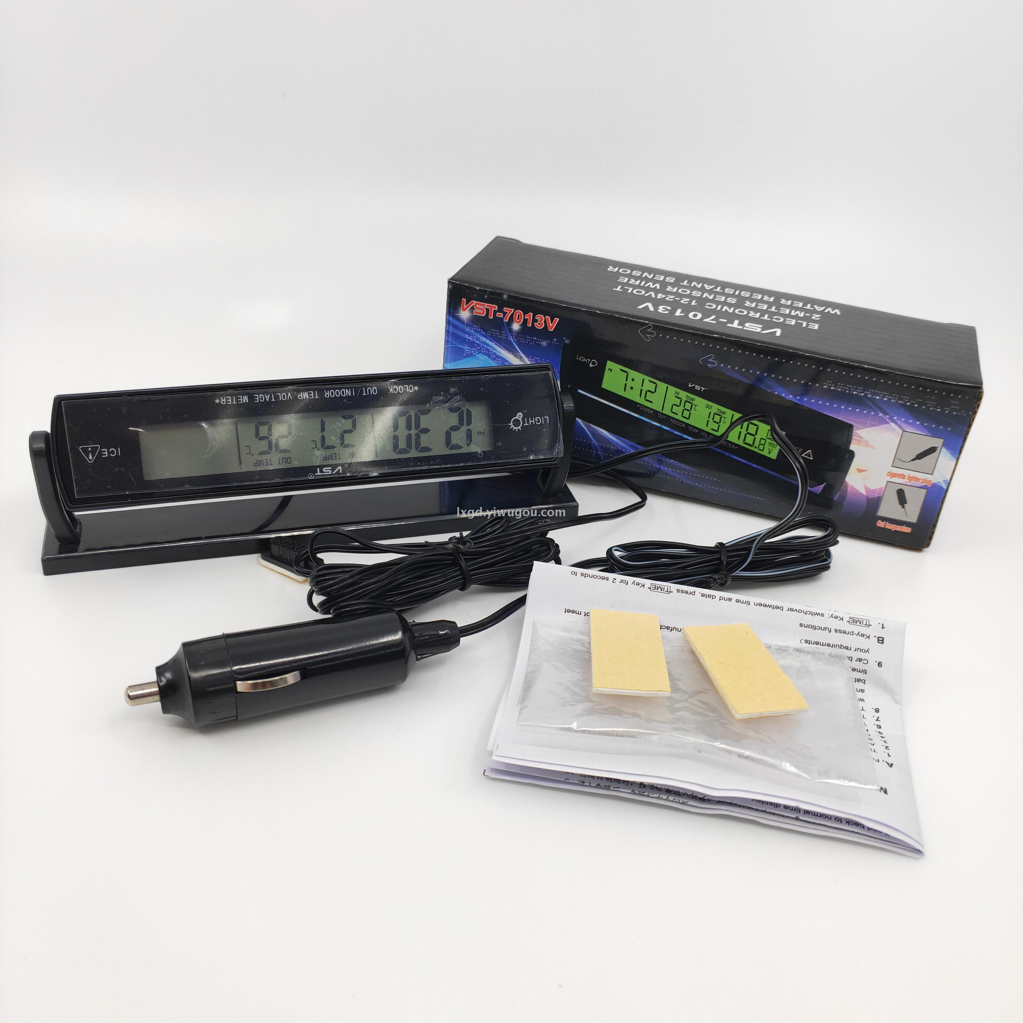 VST-7013V Multi-Function Car Electronic Clock Alarm Clock Voltmeter Indoor and Outdoor Thermometer Three-in-One VST-7013V Multi-Function Car Electronic Clock Alarm Clock Voltmeter Indoor and Outdoor Thermometer Three-in-One