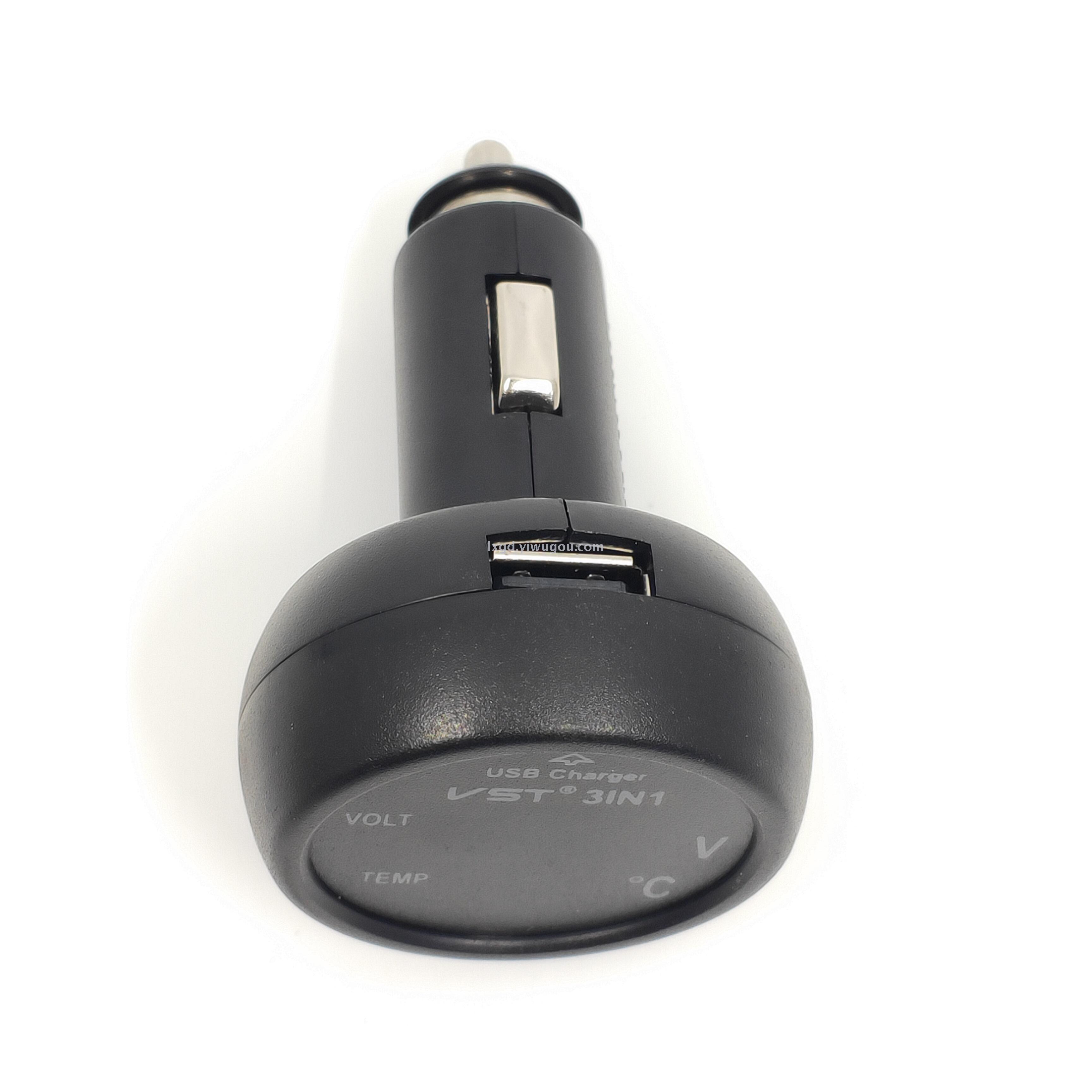 VST-706 Car USB Charger with Voltmeter and Thermometer Digital Display Three-in-One VST-706 Car USB Charger with Voltmeter and Thermometer Digital Display Three-in-One