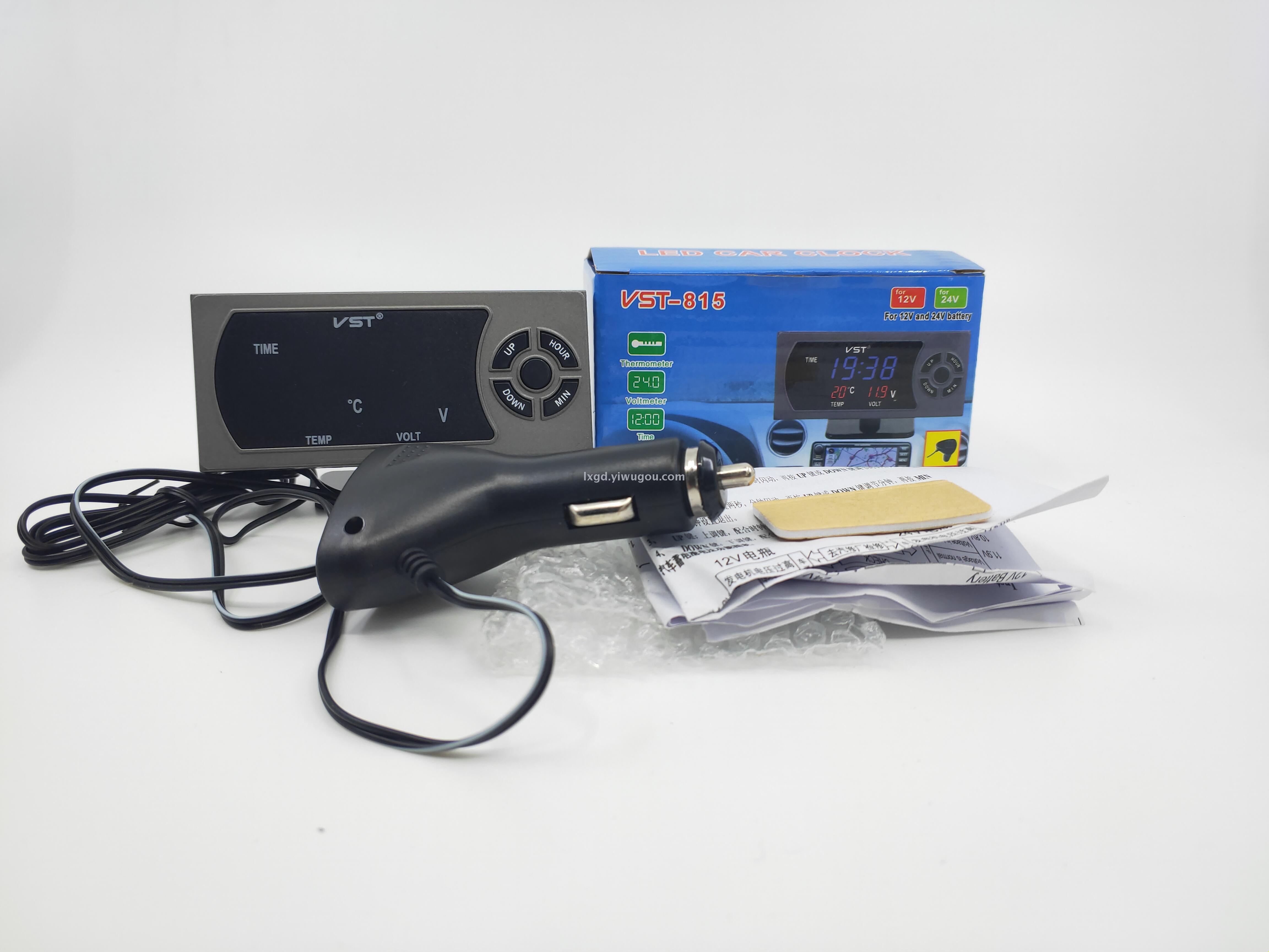 VST-815 Multi-Function Car Electronic LED Clock Voltmeter Indoor and Outdoor Thermometer Three-in-One VST-815 Multi-Function Car Electronic LED Clock Voltmeter Indoor and Outdoor Thermometer Three-in-One