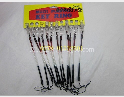 3-color plastic clip key ring plastic plastic spring spring line the spring ropes 7/buckle spring line