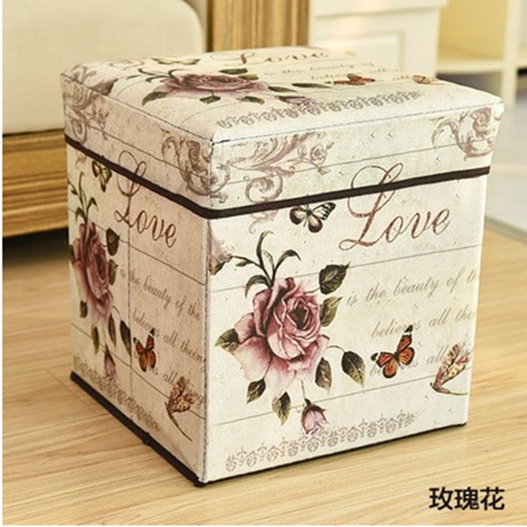 Factory Wholesale Vintage Storage Stool Folding Storage Stool Creative Storage Shoe Changing Stool Non-Woven Fabric Storage Box Storage Box