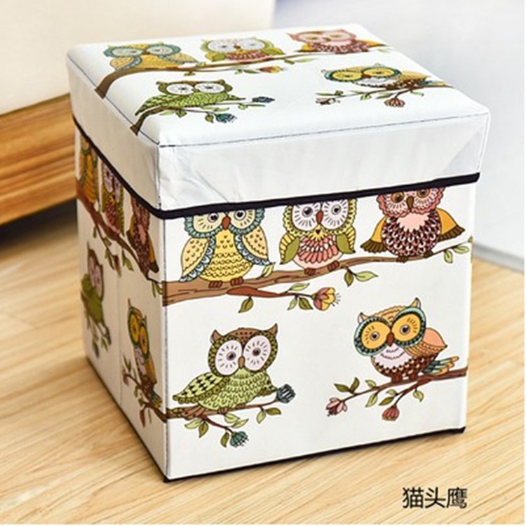 Factory Wholesale Vintage Storage Stool Folding Storage Stool Creative Storage Shoe Changing Stool Non-Woven Fabric Storage Box Storage Box