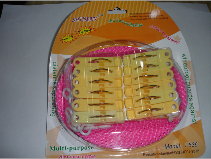  in the production of new plastic clip clothesline with PEG windproof and antiskid clothesline outdoor clothesline