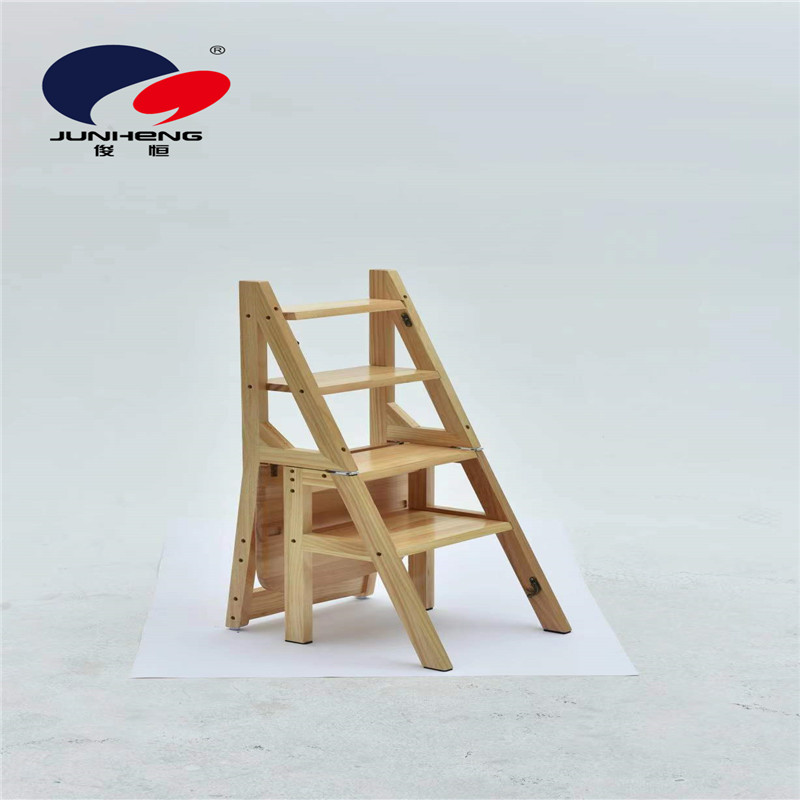 New Home Stair Chair Full Pine Ladder Chair Four-Layer Folding Step Stool Multifunctional Step Stool Ladder