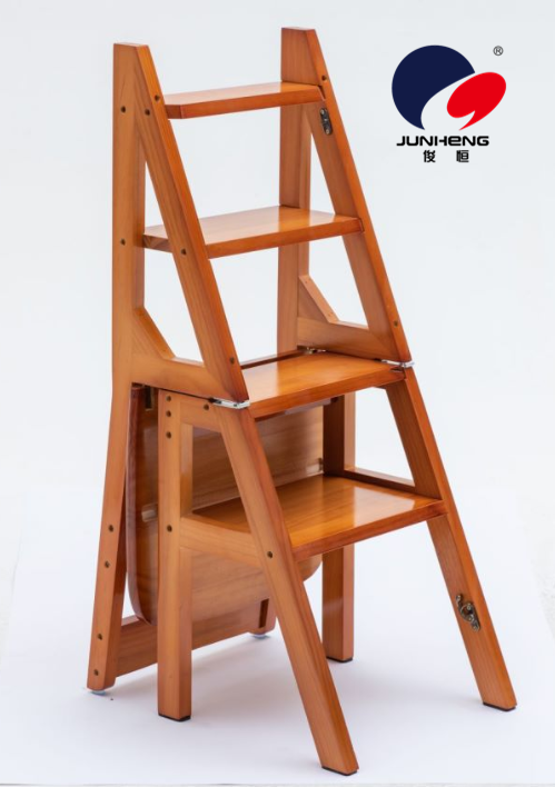 New Home Stair Chair Full Pine Ladder Chair Four-Layer Folding Step Stool Multifunctional Step Stool Ladder