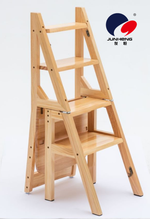 New Home Stair Chair Full Pine Ladder Chair Four-Layer Folding Step Stool Multifunctional Step Stool Ladder