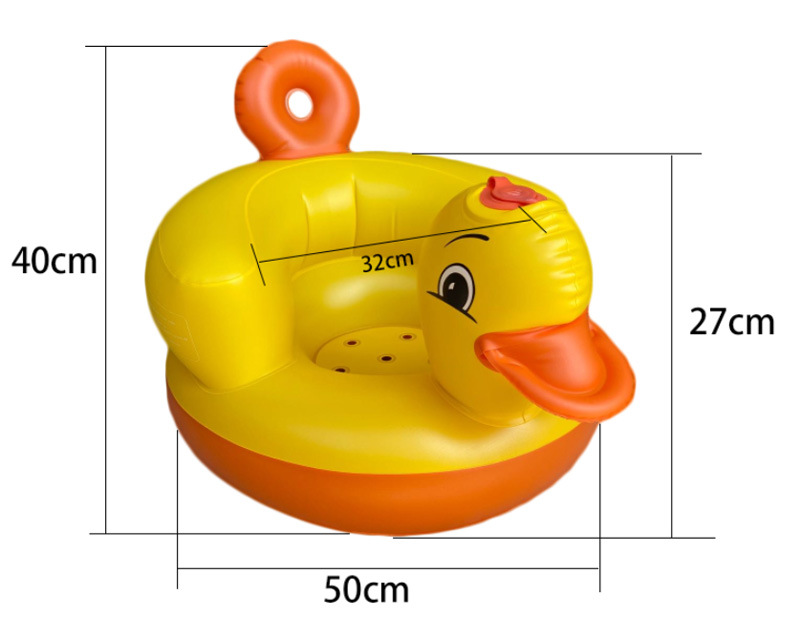 Small Yellow Duck Baby inflatable baby learn to sit CHAIR BB dining Chair bath stool folding portable toy