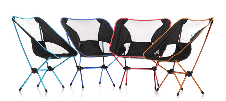Portable Ultralight Moon Chair High Strength Aviation Aluminum Alloy Outdoor Travel Folding Chair Fishing Stool Armchair