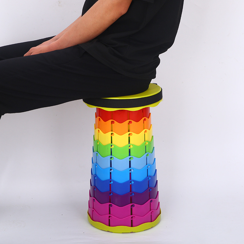 Outdoor Portable Small Telescopic Stool Easy Storage Adjustable Folding Stool Multifunctional Outdoor Camping Fishing Stool