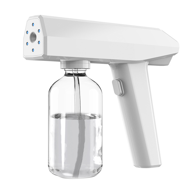 New USB Charging Spray Disinfection Gun Handheld Blue Light Atomization Disinfection Sprayer Household Sterilization Spray Pistol