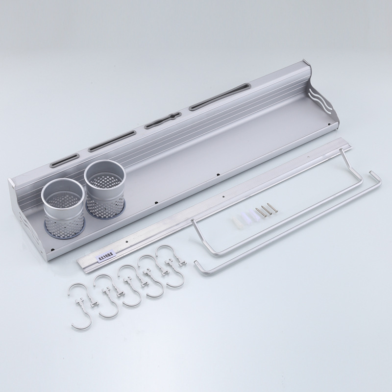 Punch-Free Alumimum Kitchen Hanger Kitchen Storage Rack Wall-Mounted Knife Storage Rack Utensils Seasoning Kitchen Rack