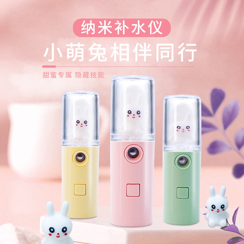 New Cute Pet Humidifier Water Replenishing Instrument USB Rechargeable Portable Cold Spray Mini Humidifier Facial Sprayer Supplement