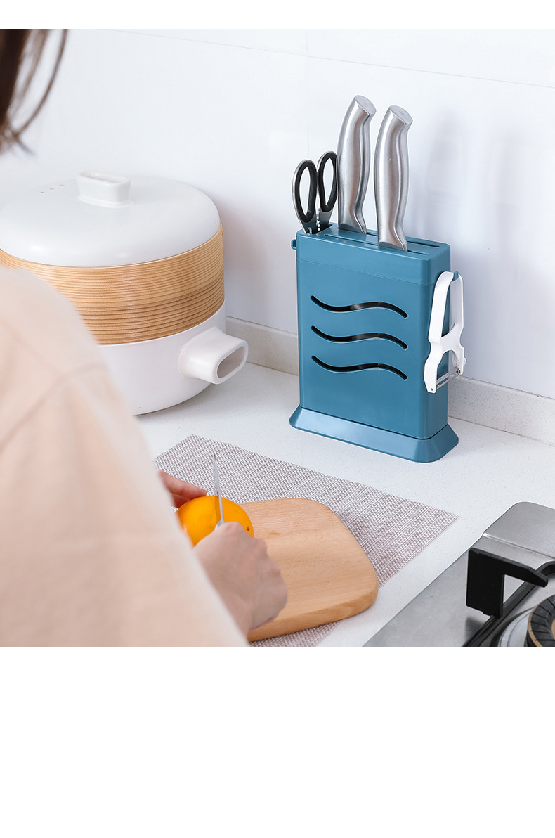 ThreeHole Knife Holder Kitchen Hollow Draining Kitchenware Storage Rack Dustproof and GrayProof Knife Storage Rack ThreeHole Knife Holder Kitchen Hollow Draining Kitchenware Storage Rack Dustproof and GrayProof Knife Storage Rack