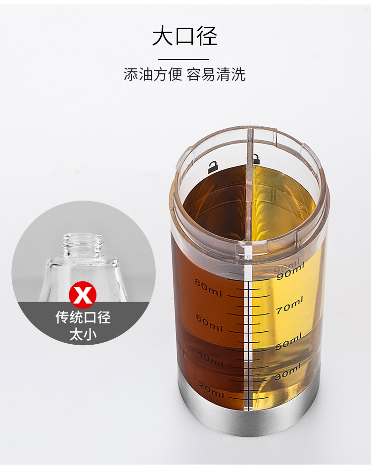 Stainless Steel Press Type Oil Dispenser Barbecue Olive Oil Sprayer Oil & Vinegar Bottle Fuel Injector Barbecue Oiler and Cruet
