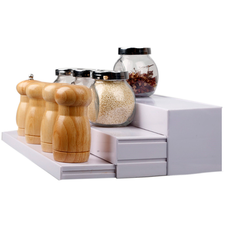 Triple-layer telescopic seasoning rack ABS seasoning storage rack Kitchen storage rack home storage 2019 new products
