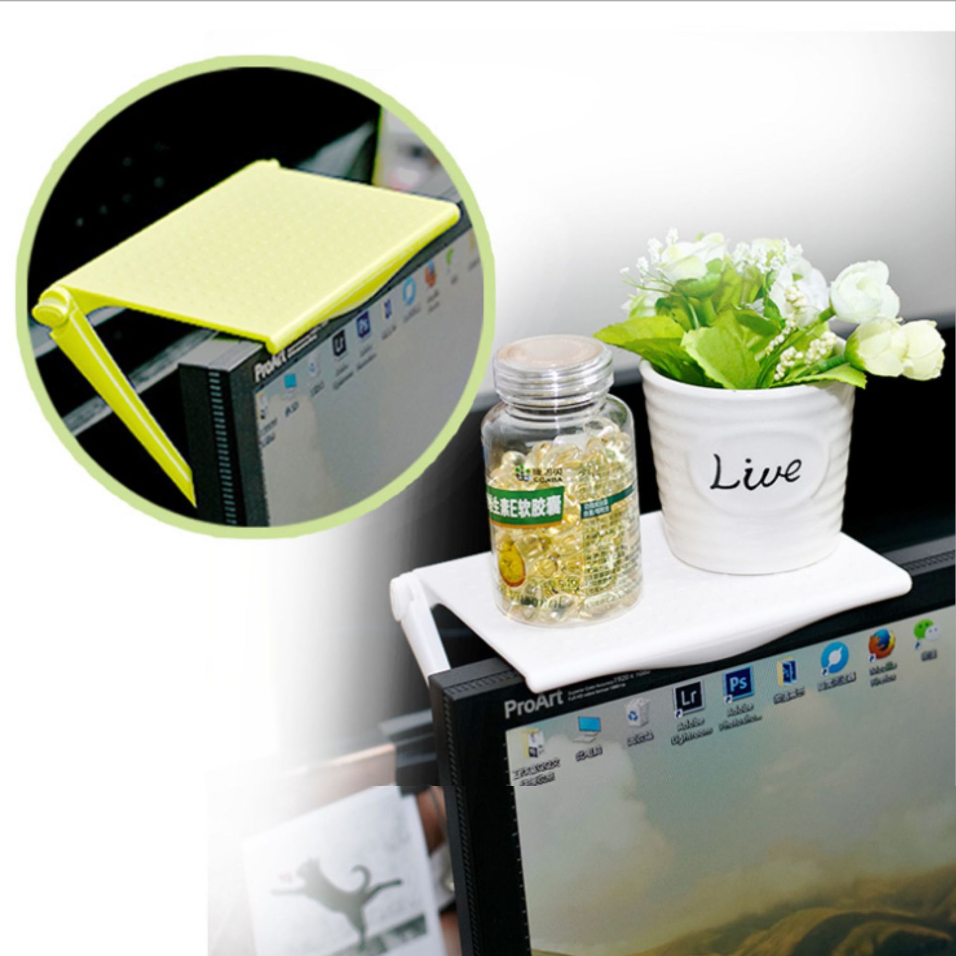Creative multi-function shelf storage rack Computer LCD display shelf screen storage rack