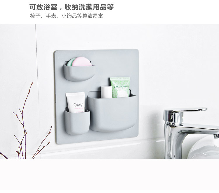 Household Paste Type Wall-Mounted Storage Rack Bathroom Wall Storage Rack Punch-Free Wall-Mounted Storage Rack Kitchen Organizing Shelves Household Paste Type Wall-Mounted Storage Rack Bathroom Wall Storage Rack Punch-Free Wall-Mounted Storage Rack Kitchen Organizing Shelves