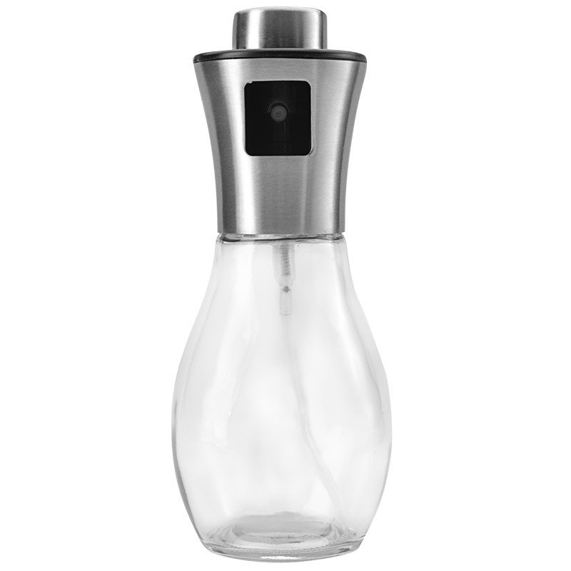 Stainless Steel Oil Bottle Barbecue Oil Dispenser Fuel Injector Soy Sauce and Vinegar Sprayer Press Oil Bottle Leak-Proof Glass Oil Pot