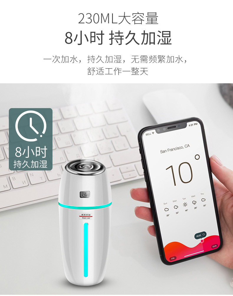 Car Humidifier Hydrating Car Sprayer Car Air Purification Mini Air Purifier Car Aromatherapy Machine R-8304