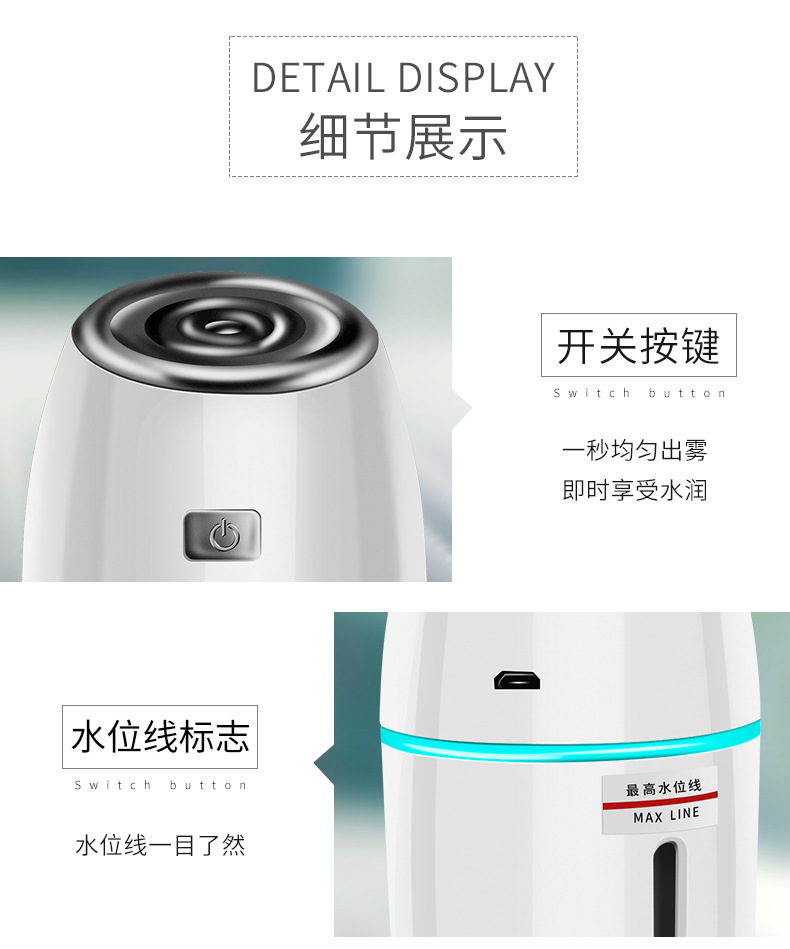 Car Humidifier Hydrating Car Sprayer Car Air Purification Mini Air Purifier Car Aromatherapy Machine R-8304