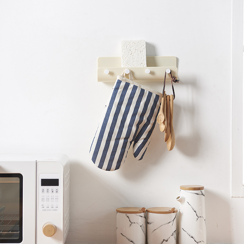 Creative Nail-Free Wall Mounted Type Storage Rack Creative Bathroom Strong Traceless Stickers Hook Kitchen Wall Mounted Storage Rack