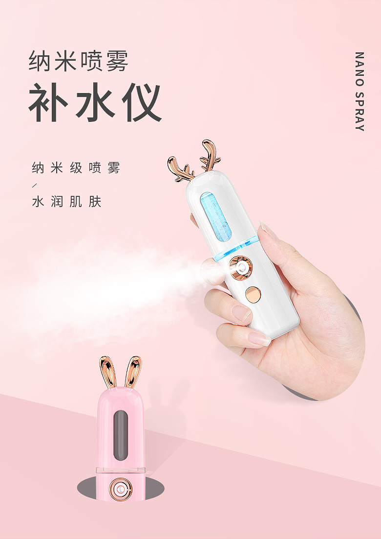 New Beauty Facial Steamer USB Charging Portable Nano Mist Sprayer Cute Atomizer Moisturizing Machine