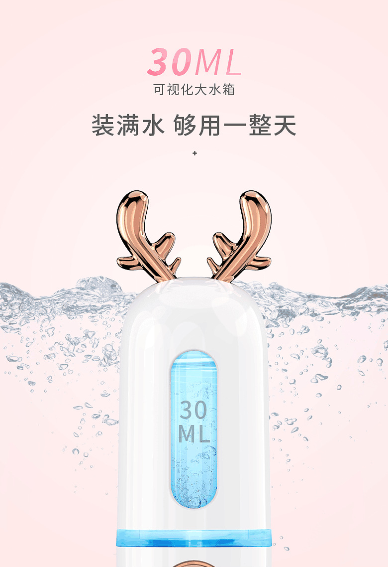 New Beauty Facial Steamer USB Charging Portable Nano Mist Sprayer Cute Atomizer Moisturizing Machine