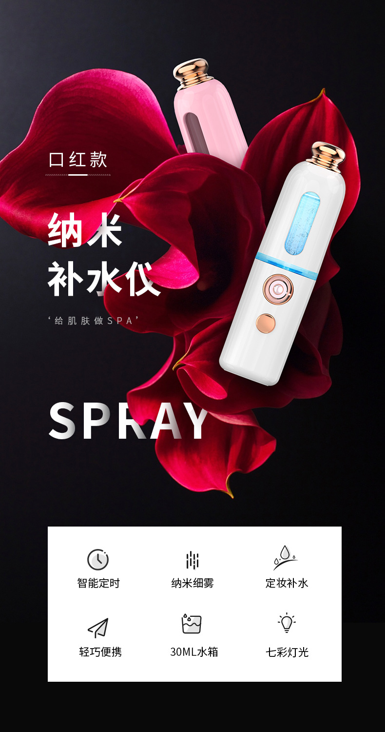 New Beauty Facial Steamer USB Charging Portable Nano Mist Sprayer Cute Atomizer Moisturizing Machine