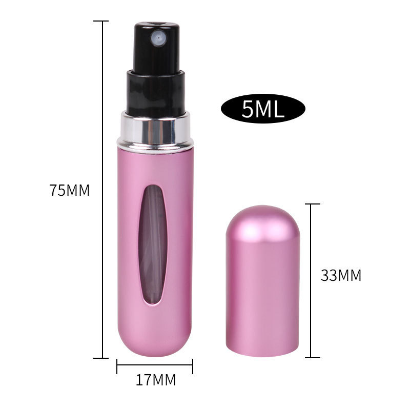 New 5ml Bottom Charge Perfume Sprayer Electrochemical Aluminum Recyclable Charge Perfume Sub-Bottles Portable Cosmetic Bottle